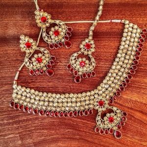 Niru Necklace Set - Red